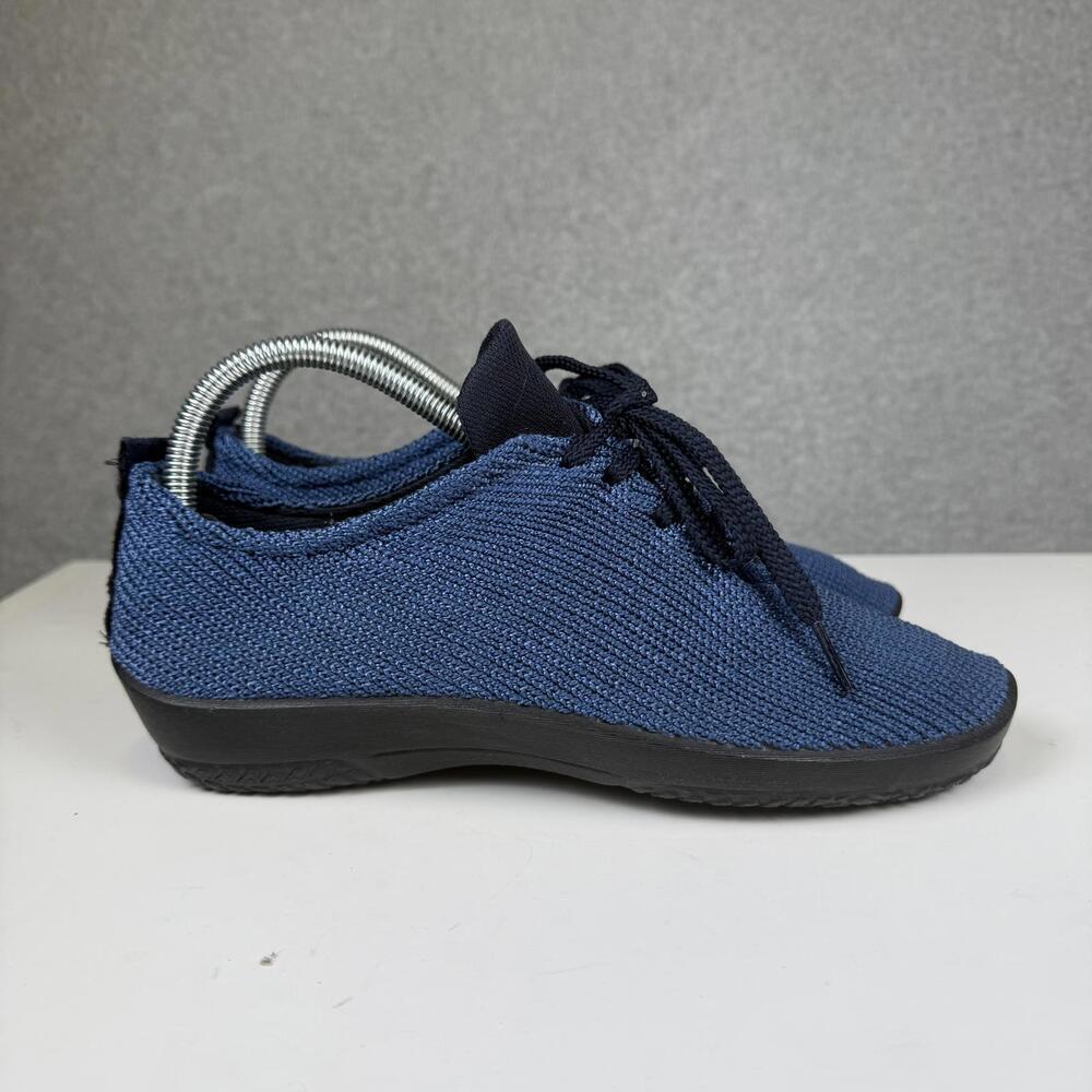 ARCOPEDICO LS US 8 EU38 Blue Knit Low Wedge Lace Up Shoes Comfort Shock